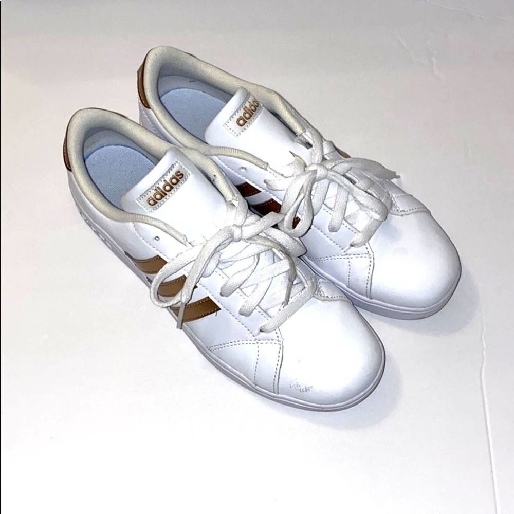 Adidas Baseline White & Gold Sneakers 7